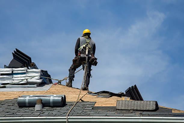 Professional Gutter Installation technician working in Wellington, TX